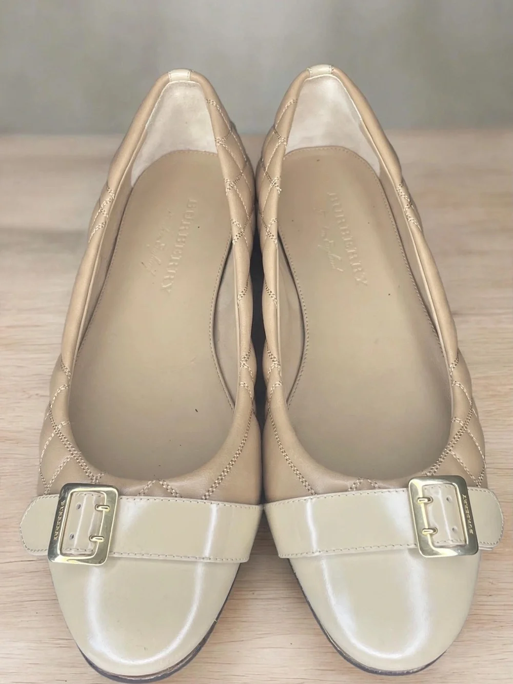 Burberry Quilted Leather Ballet Flats with Buckle